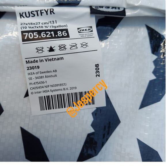 IKEA - KUSTFYR Set of Two Fall Autumn Neon Orange Bat Shopping Tote Bags - Picture 7 of 10